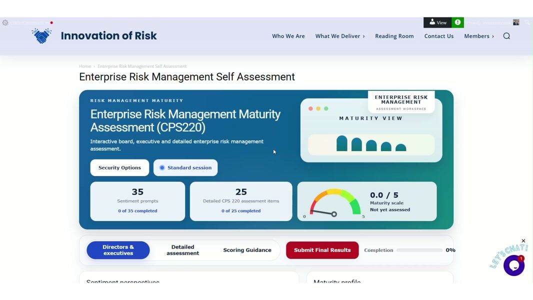 Enterprise Risk Management Maturity Assessment Walkthrough - Innovation ...
